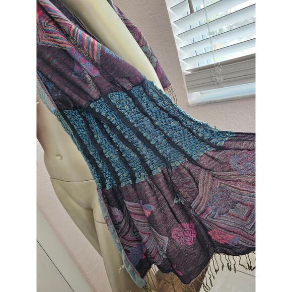 NWT Tan's Multicolored Pashmina Kimono Body Wrap Scarf One Size - Picture 4 of 7